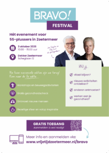 Flyer Bravo festival - het evenement voor 55-plussers